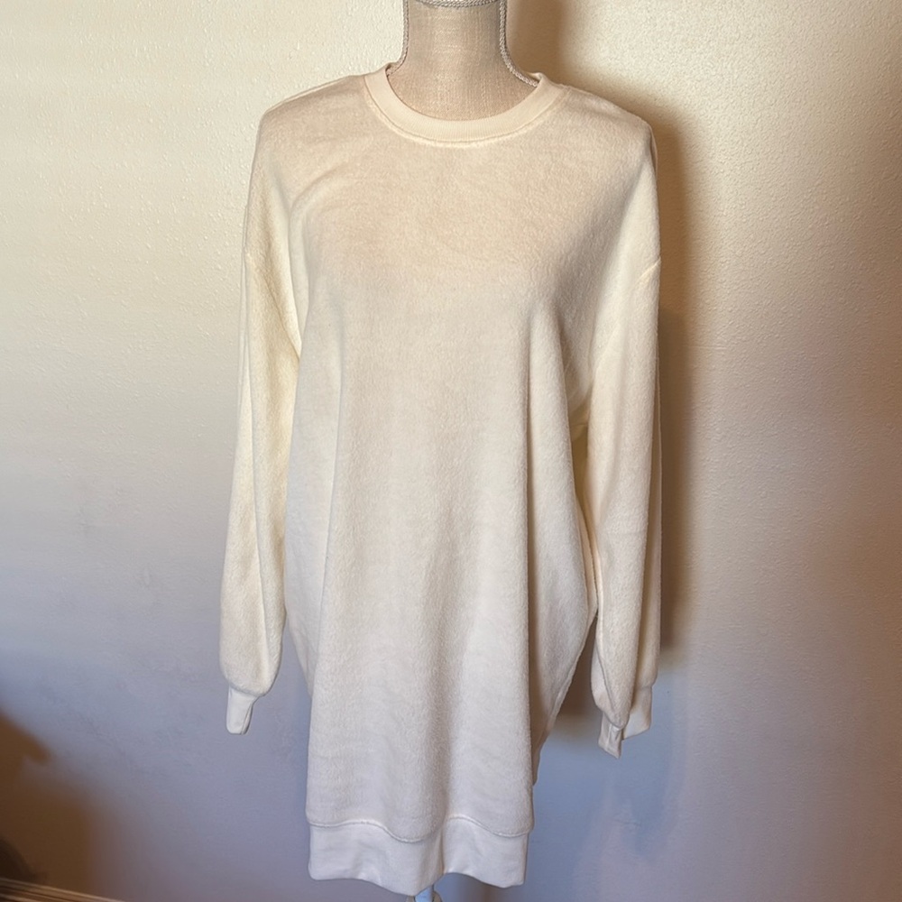 Cream soft sweatshirt dress